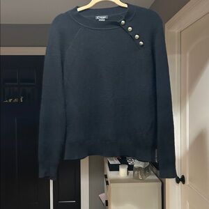 Bloomingdale's Black 2 ply Cashmere Sweater